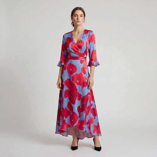 EMILIA | ELEGANTE VESTIDO LARDO CON ESTAMPADO FLORAL