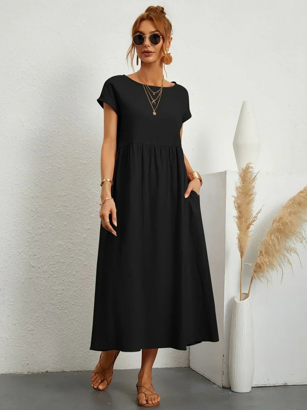GABRIELA™ | VESTIDO MIDI FLUIDO DE ELEGANCIA ATEMPORAL