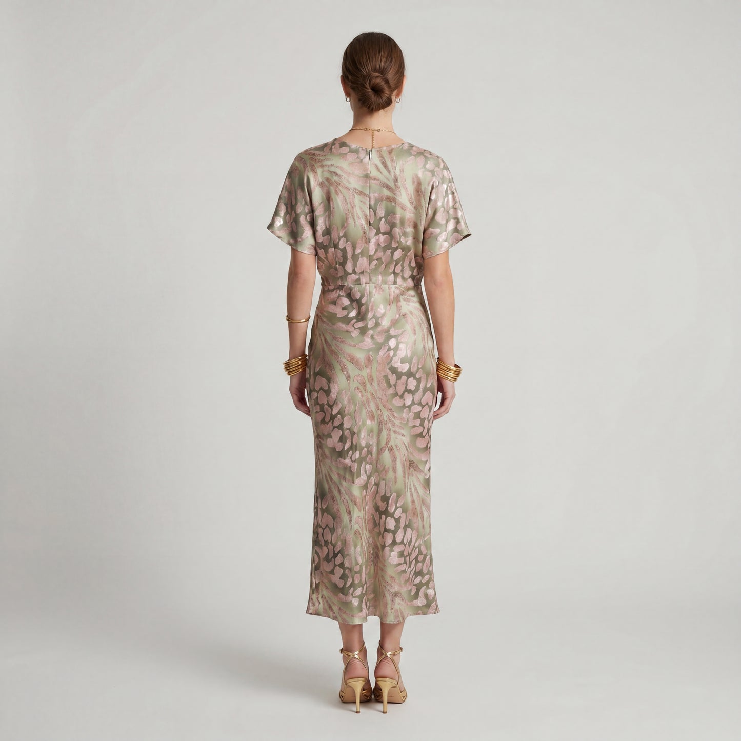 CASANDRA™ | VESTIDO MIDI TONO COBRE